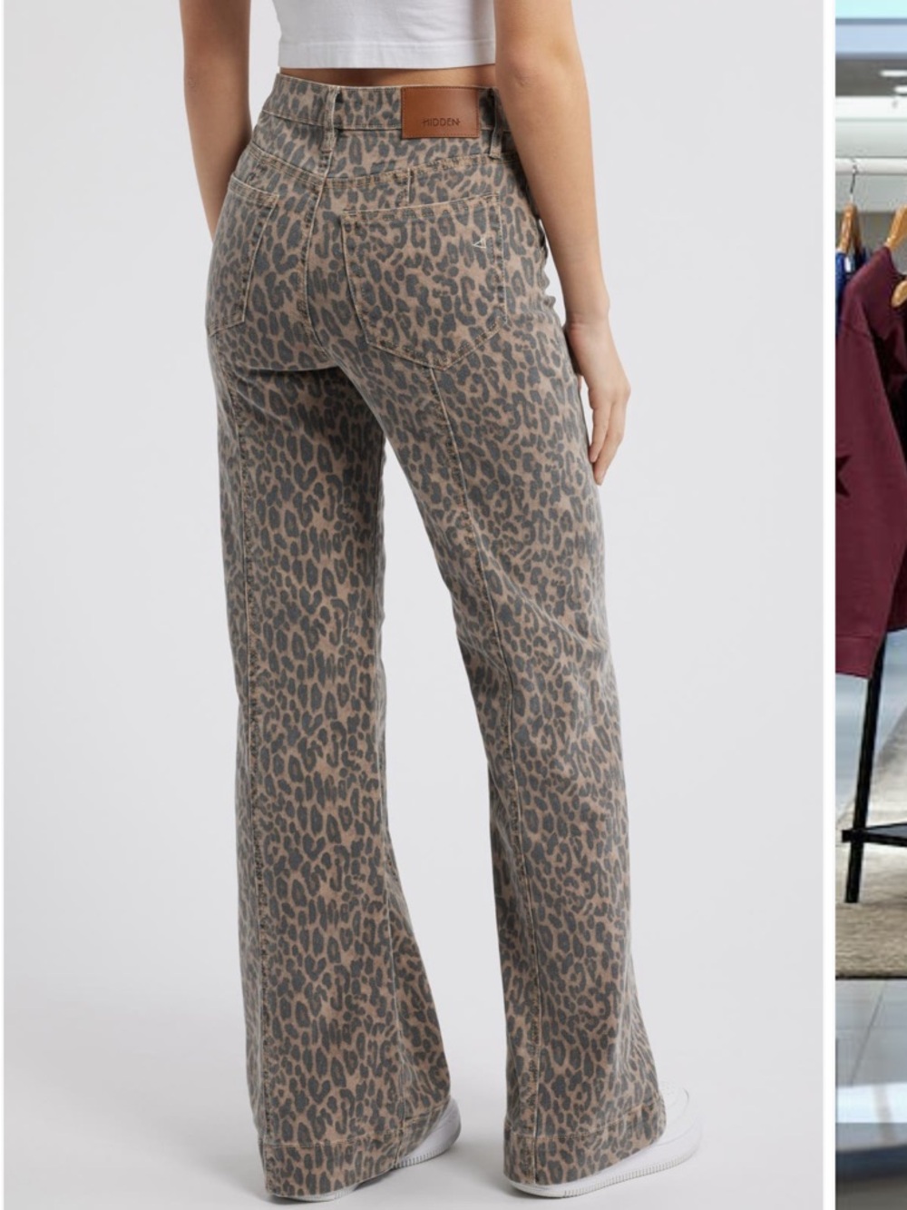 Hidden Jeans Leopard Print Wide Leg Pants - Picture 2 of 10